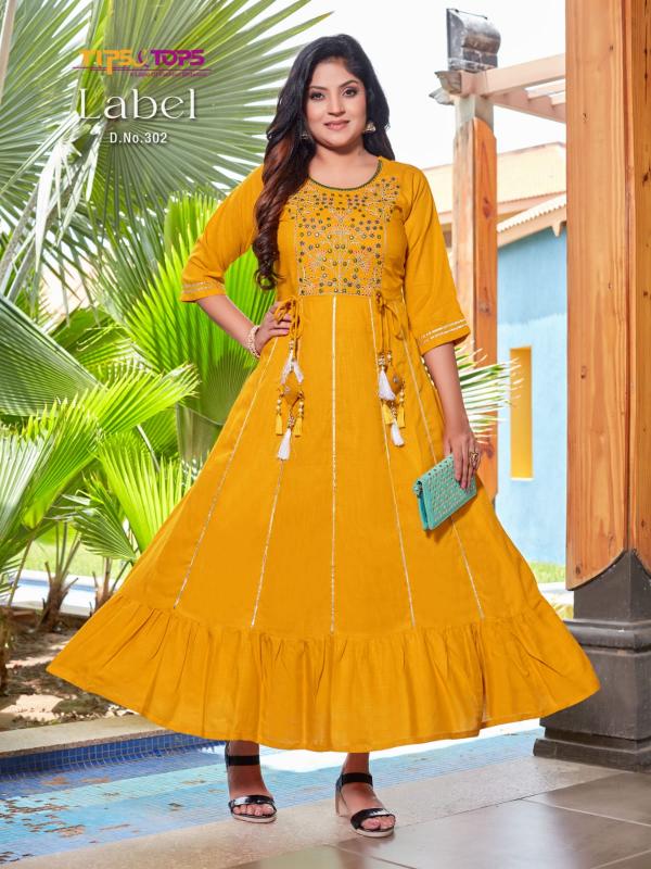 Tips Tops Label Vol 3 Slub Rayon Designer anarkali Style Kurti Collection